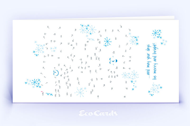 Öko Weihnachtskarte Nr. 794 blau mit Weihnachtsrätsel ist mit einem individuellen Design versehen.