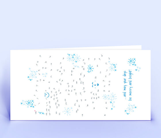 Öko Weihnachtskarte Nr. 794 blau mit Weihnachtsrätsel ist mit einem individuellen Design versehen.