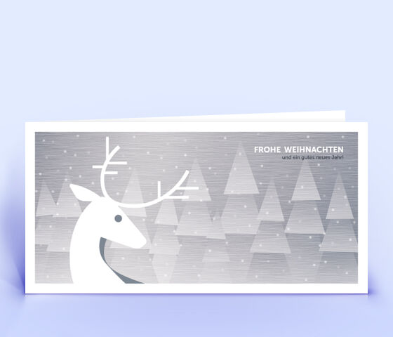 Weihnachtskarte Nr. 908 silber mit einer aufgedruckten Metallstruktur