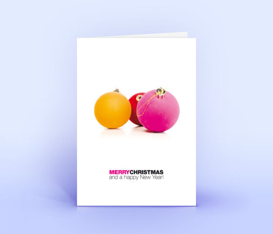 Weihnachtskarte Nr. 955 pink mit Weihnachtskugel