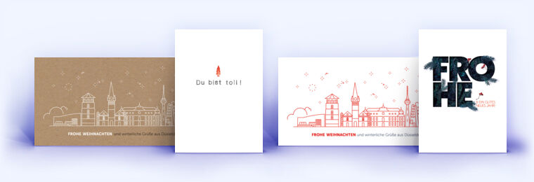 Weihnachtskarten mit Düsseldorf Design