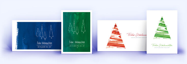 Weihnachtskarten mit aquarell Design