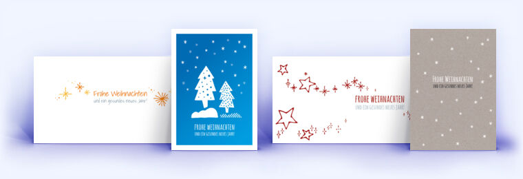 Weihnachtskarten mit Sternen im Motiv