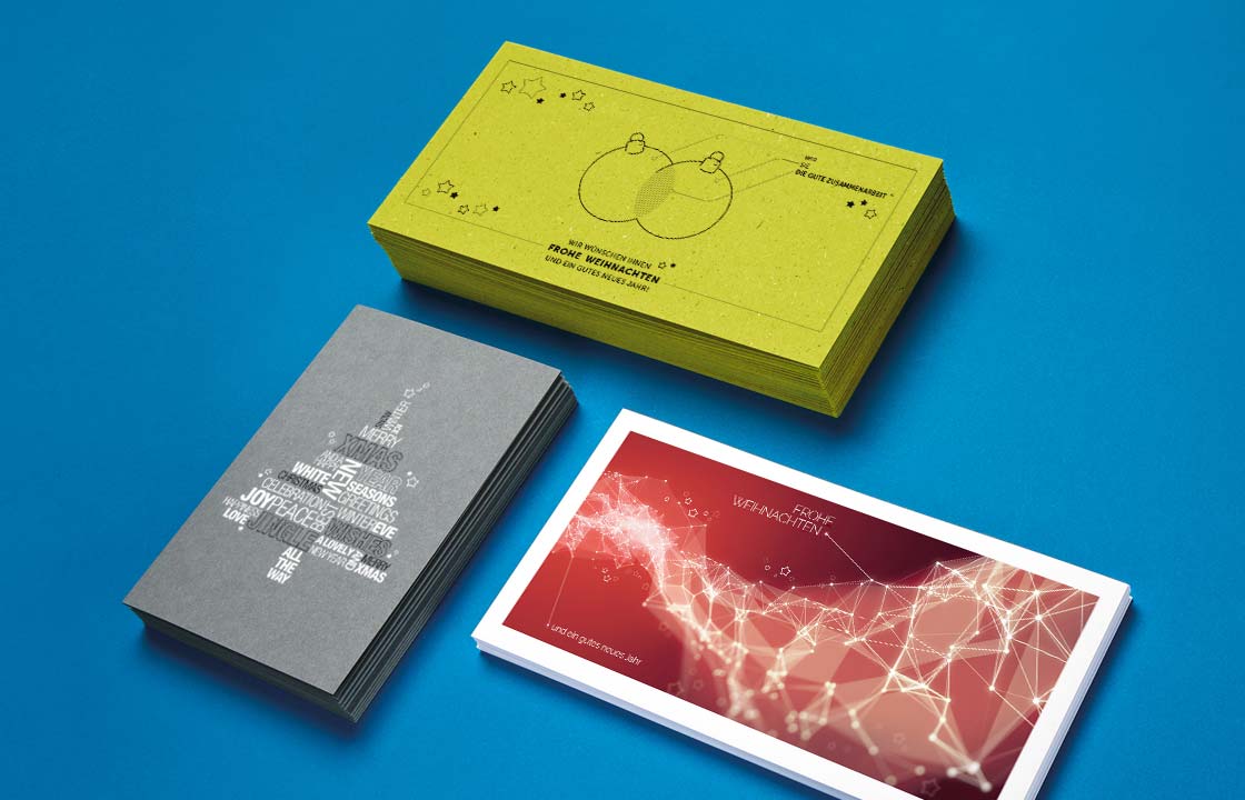 Modern und grafisch Weihnachtskarten