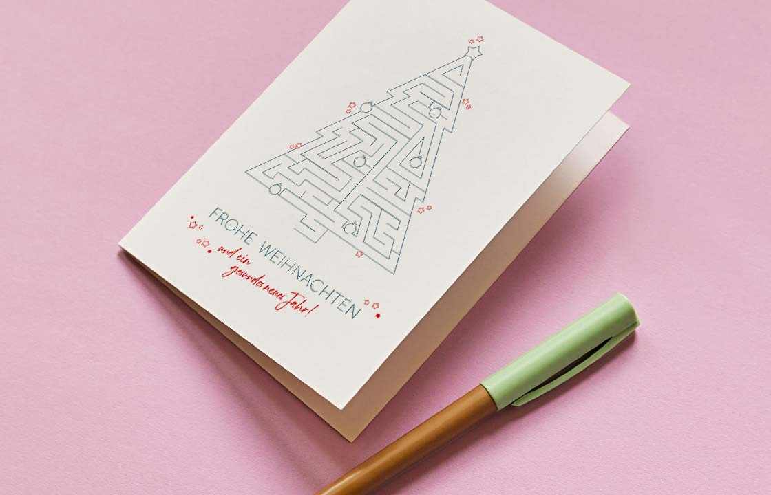 Weihnachtskarten mit Rätsel