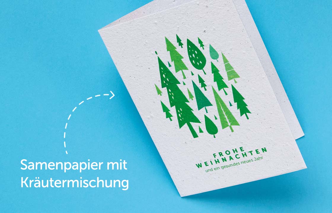 Samenpapier Weihnachtskarten